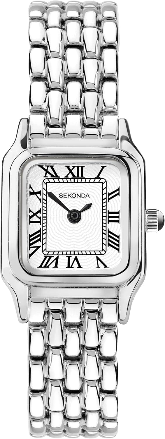Sekonda Monica Montre à Quartz pour Femme avec Chiffres Romains Affichage analogique Bracelet en Alliage Blanc 20 mm