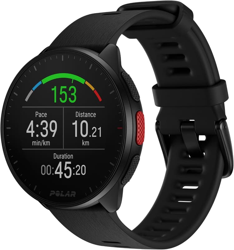 Polar Pacer - Montre GPS Running - Processeur Ultra Rapide - Ultra légère - Écran Lumineux - Boutons antidérapants - Nouveaux programmes d'entraînement/récupération - Mesure de FC - Commandes Musique