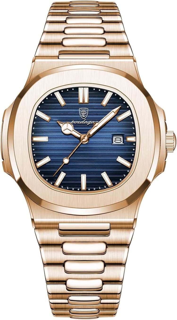 Men Quartz Movement Watch Waterproof Luminous Men's Watch, Stainless Steel Strap Business Watches