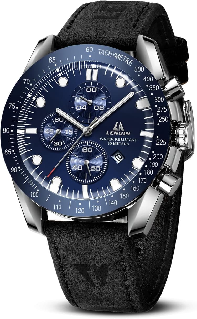 LN LENQIN Montre Homme Montres analogiques à Quartz pour Hommes Montres-Bracelets pour Hommes, étanches à 30 m Montres d'affaires à la Mode Montre en Cuir