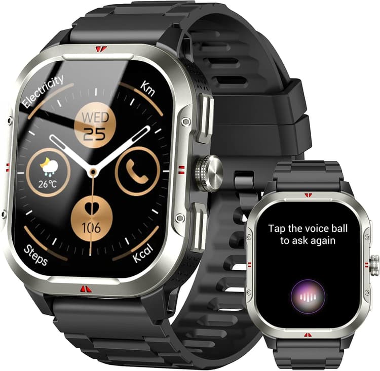 Montre Connectée avec GPS Intégré, Smartwatch Homme Femme avec Appel Bluetooth, 110+ Sportifs, Montre Sport avec Podometre, Suivi Santé et Sommeil, Etanche IP68, 2.06" HD Smart Watch pour Android IOS