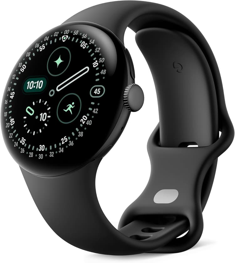 Google Pixel Watch 4 (41 mm) – Montre connectée Android, Suivi Complet des données de santé et de Remise en Forme – Boîtier en Aluminium Noir Mat – Bracelet Sport Noir Volcanique – Wi-FI
