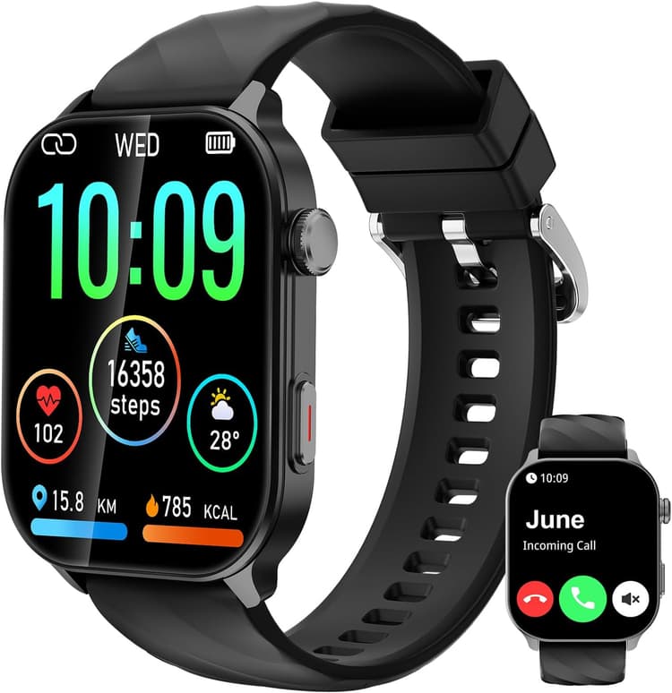 Smart Watch for Men Women (Answer/Make Calls), with Built-in GPS, 2.1" HD Screen, Heart Rate/Sleep Monitor,110+ Sport Modes, Fitness Tracker, Compatible with Android & iPhone