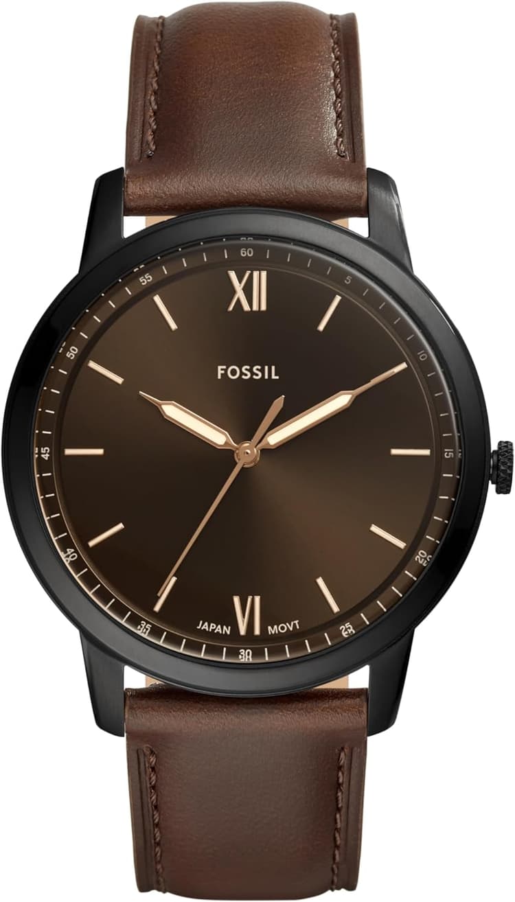 Fossil Men's Minimalist Quartz Stainless Steel Three-Hand Watch for Men