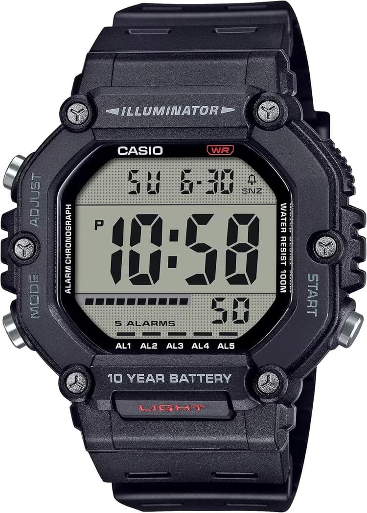 Casio AE-1600H Series | Black | 10-Year Battery | LED Illuminator | Digital Watch
