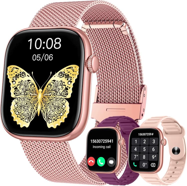 Montre Connectée Femme Smartwatch Fitness: 1.83" Sport Smart Watch avec Appel Bluetooth 20+ Sport Mode Podometre Moniteur de Sante Fréquence Cardiaque Montres Intelligente Compatible iOS et Andriod
