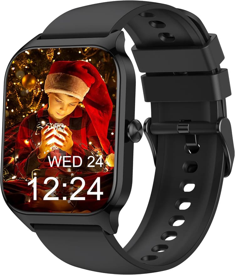 Montre Connectée Enfant Femme Homme, 100+ Sports & 24/7 Santé Smartwatch, Appeal Bluetooth, Pression Artérielle, Fréquence Cardiaque, Stress, avec/sans application, Réveil, Calculatrice Android iOS