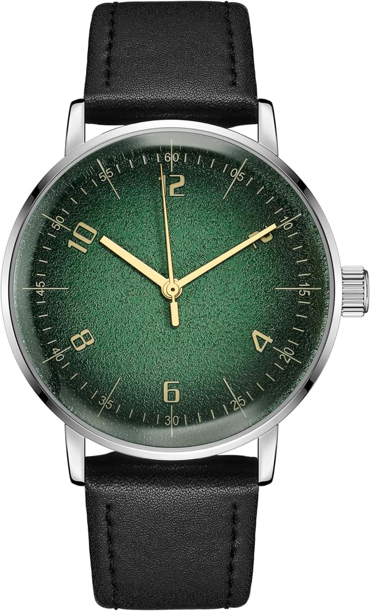Boyarca Vintage Mechanical Watch with Domed Glass Watch Mirror and 40mm case, Casual and Minimalist Manual Winding Mechanical Wrist Watch for Men and Women