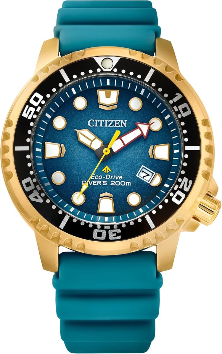 Citizen Promaster Dive Eco-Drive Watch, 3-Hand Date, ISO Certified, Luminous Hands and Markers, Rotating Bezel