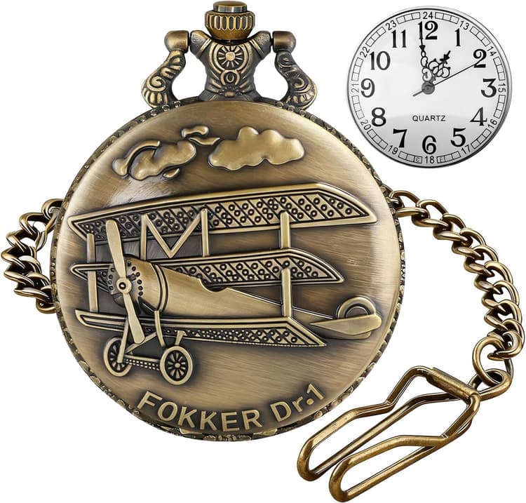Solid Small-Flower Quartz Pocket Watch with an Elegant Vintage Style and Arabic Numeral Dial