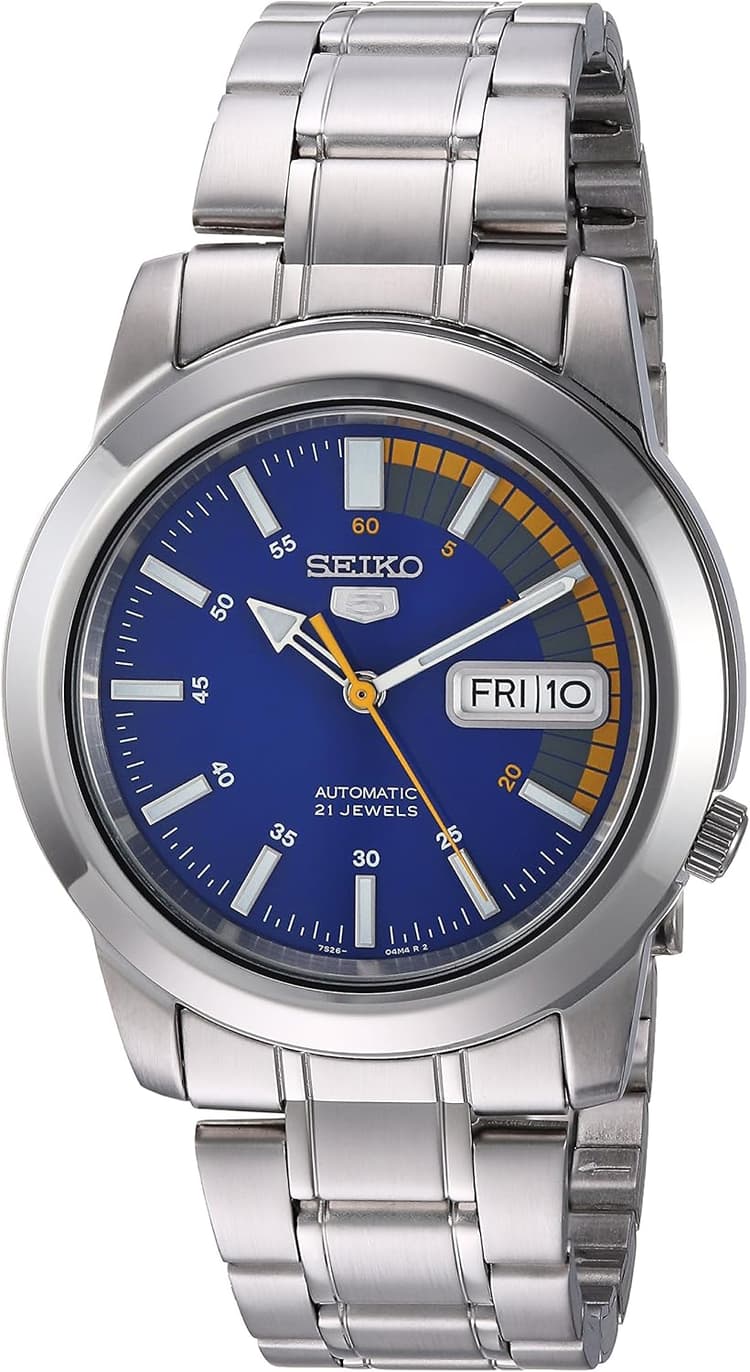 SEIKO Automatic Watch for Men 5-7S Collection - with Day/Date Calendar, Luminous Hands, Stainless Steel Case & Bracelet