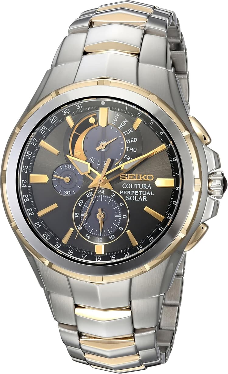 Coutura Men's Solar Perpetual Calendar Alarm Chronograph Watch