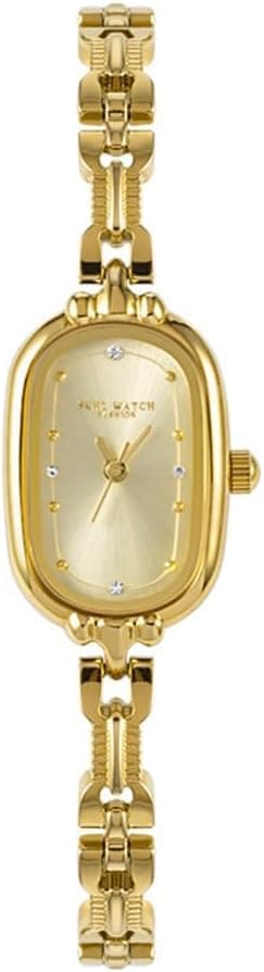 CARLIEN Women Vintage Petite Bracelet Gold Dainty Watch Small Oval Analog Quartz Watch Luxury Waterproof Ladies Diamonds Wristwatch