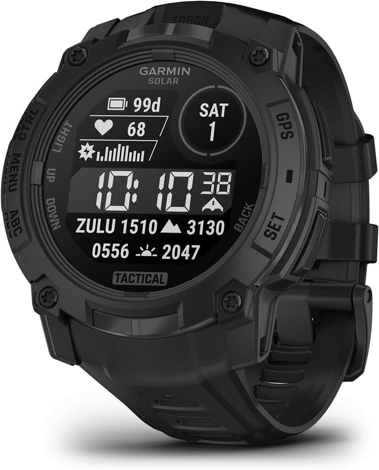 Garmin Instinct® 3 Tactical Edition, 45mm, Solar Charged Display, Rugged Outdoor GPS Smartwatch