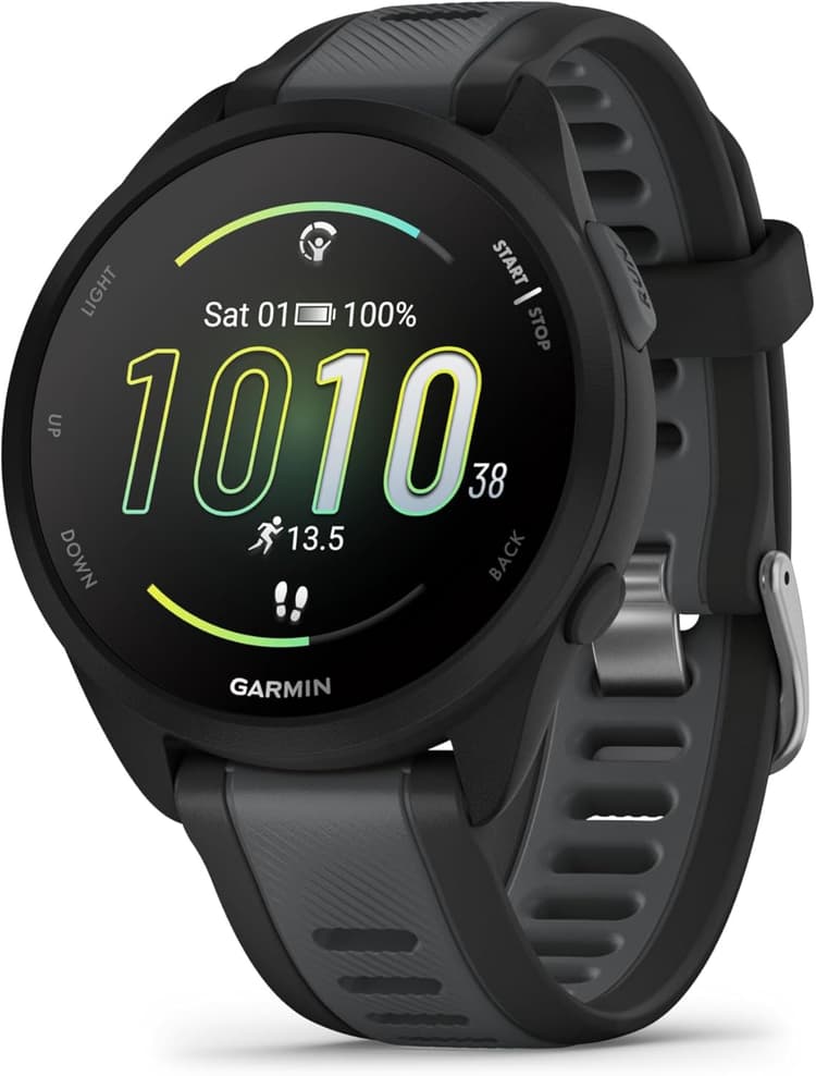 Garmin Forerunner 165, Music - Montre GPS connectée de Running avec écran AMOLED – Noir/Gris