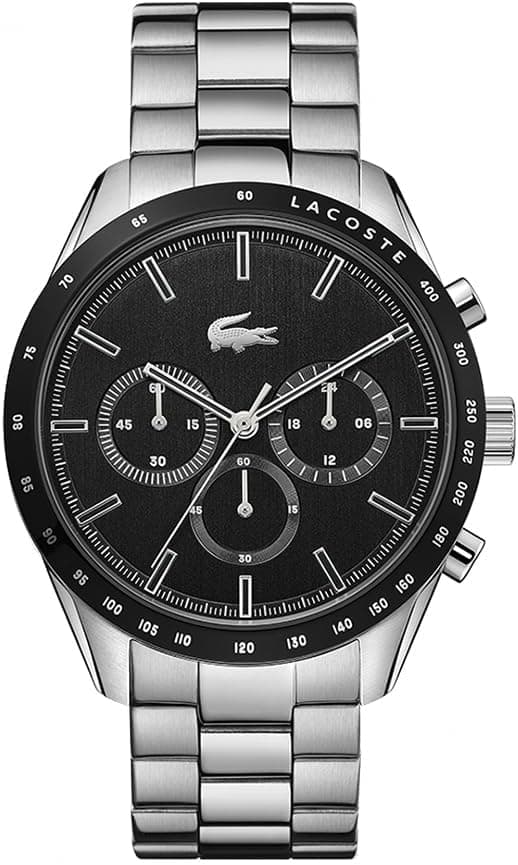 Lacoste Montre Chronographe à Quartz Collection Boston pour Homme avec Bracelet en Cuir ou en Acier Inoxydable en Maillons ou Maille