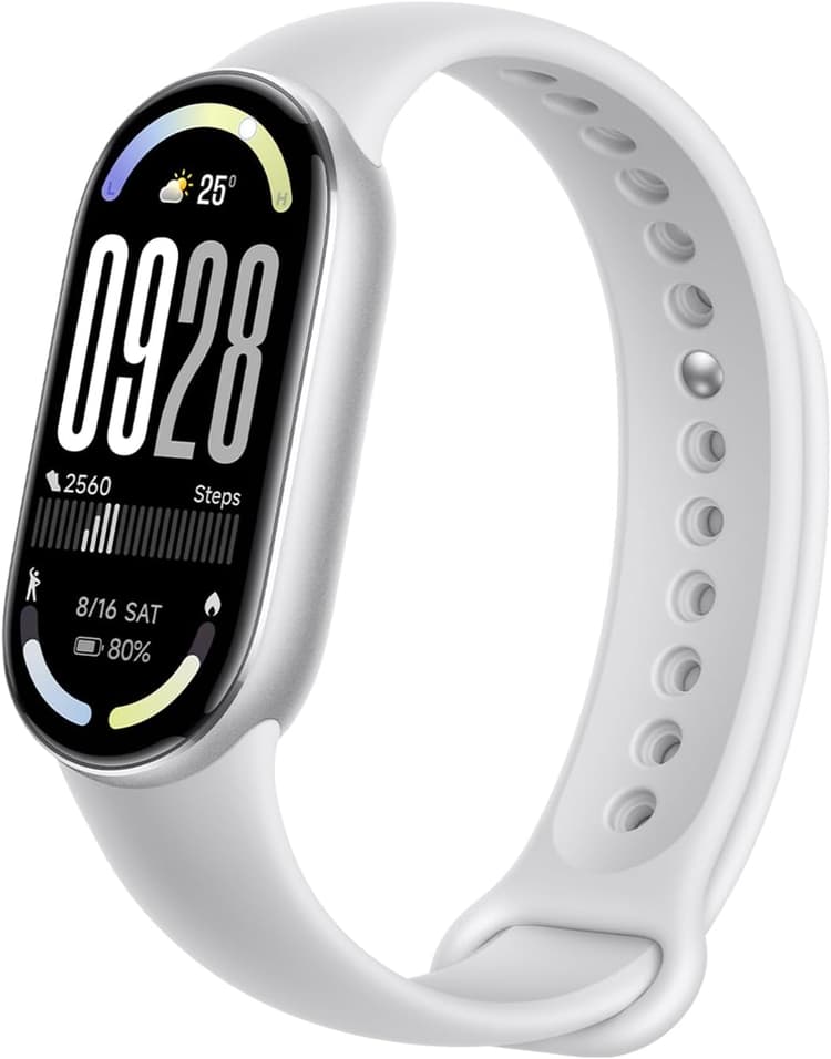 XIAOMI Mi Smart Band 10 (2025) Global Version - 1.72" AMOLED Display | 21 Days Battery Life | Touchscreen, Multi-Sport Tracker, Activity Tracker, Heart Rate Monitor | BT5.4 - (Glacier Silver)