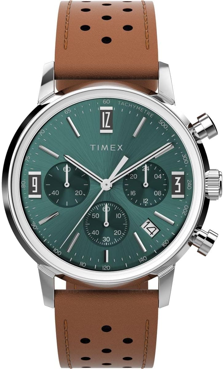 Montre Timex Chronographe pour Hommes avec Un Bracelet en Cuir Marlin