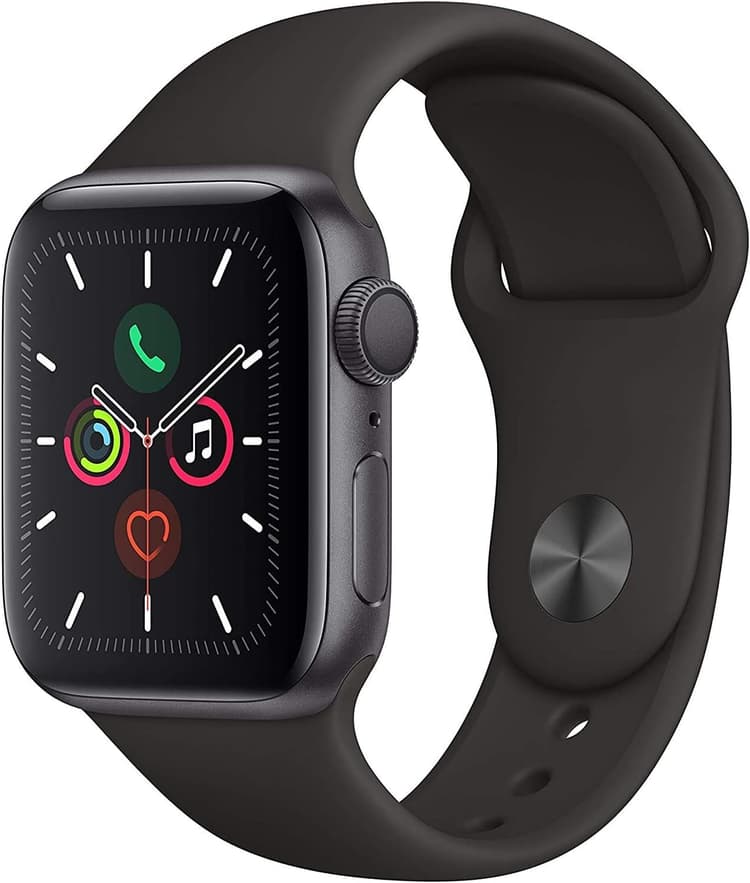 Apple Watch Series 5 44mm (GPS) - Boîtier En Aluminium Gris Sidéral Avec Bracelet Sport Noir (Reconditionné)