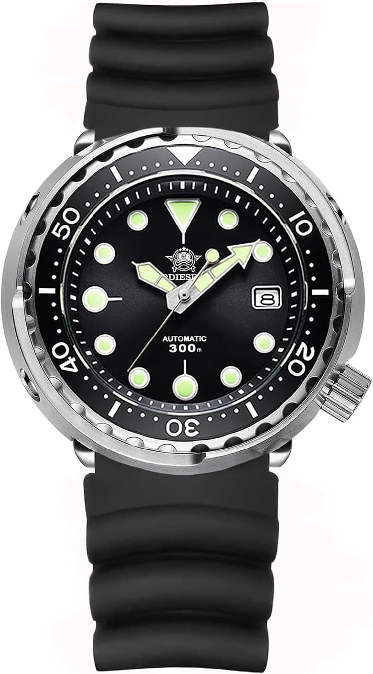 ADDIESDIVE 44.5 MM Large Face Dive Watches for Men, Automatic Wristwatch NH35a Diver 300 M Luminous Sapphire Crystal Watch My-H5