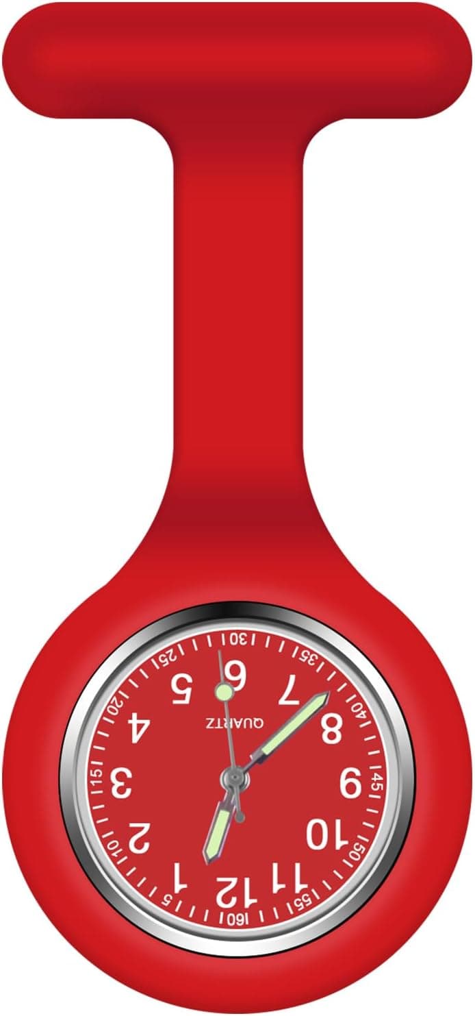 Vicloon Montre à Gousset D'infirmière, Infirmière Montre Broche en Silicone avec Broche pour Infirmières et à Tout Autre Professionnel de la Santé