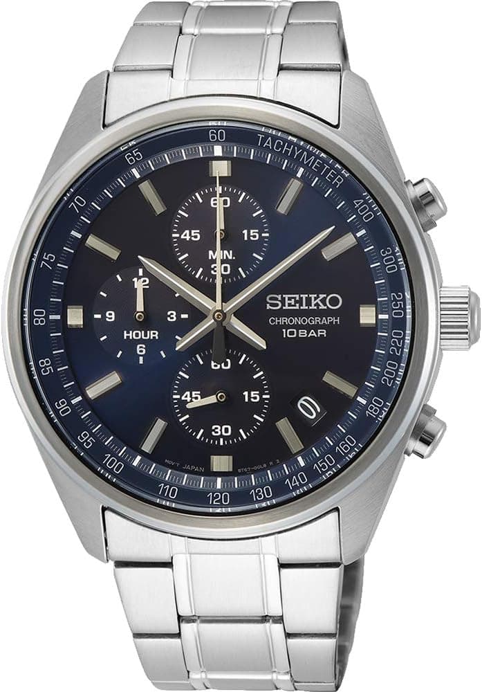 Seiko Homme Analogique Quartz Japonais Montre avec Bracelet en Acier Inoxydable SSB377P1