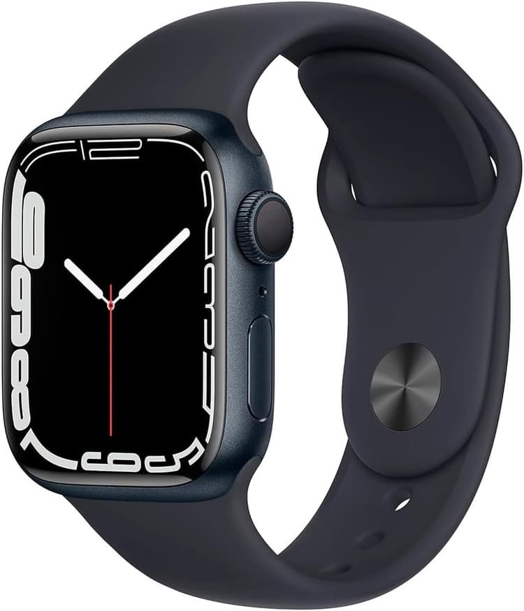 Apple Watch Series 7 (GPS, 45mm) Midnight Aluminum Case with Midnight Sport Band (Renewed)