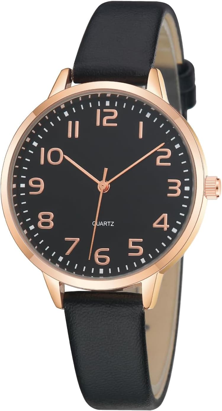 Women's Dainty Analog Leather Dress Watch for Small Wrists, Ladies Waterproof Watches for Women, Reloj para Mujer