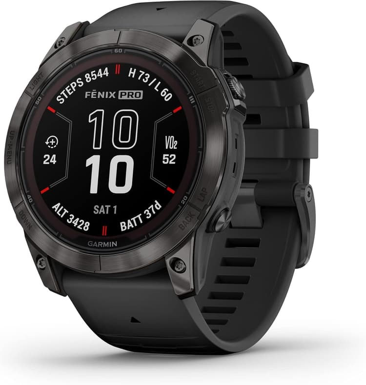 Garmin fēnix 7X Pro Sapphire Solar, Multisport GPS Smartwatch, Built-in Flashlight, Solar Charging Capability, Black - Renewed
