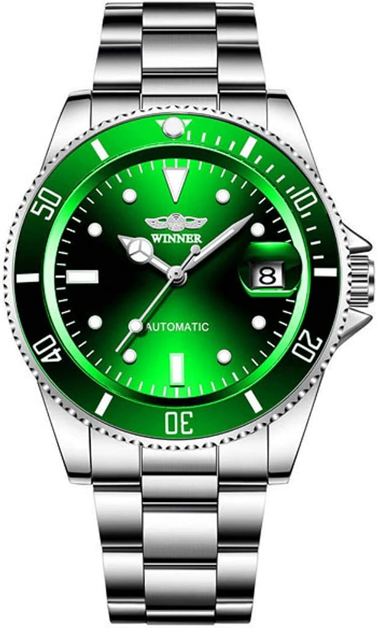 FORSINING Montre mécanique automatique pour homme avec bracelet en acier inoxydable de 20 mm à remontage manuel