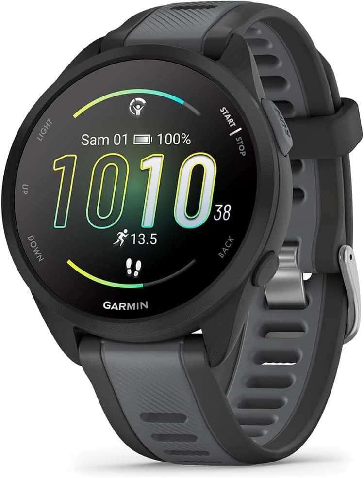 Garmin Forerunner 165 - Montre GPS connectée de Running avec écran AMOLED – Noir/Gris