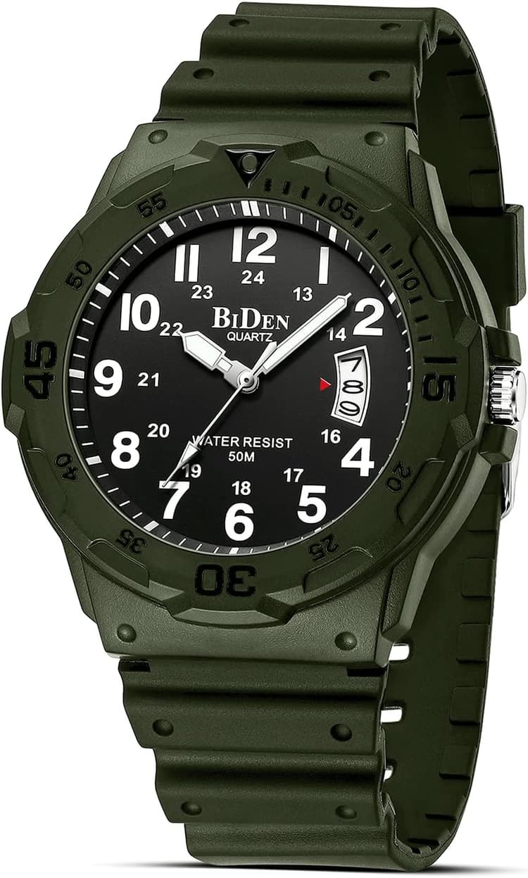 HANPOSH Montre Homme Montres Bracelets Etanche Design Analogique Lumineuses Acier Inoxydable Cadran Calendrie Fashion