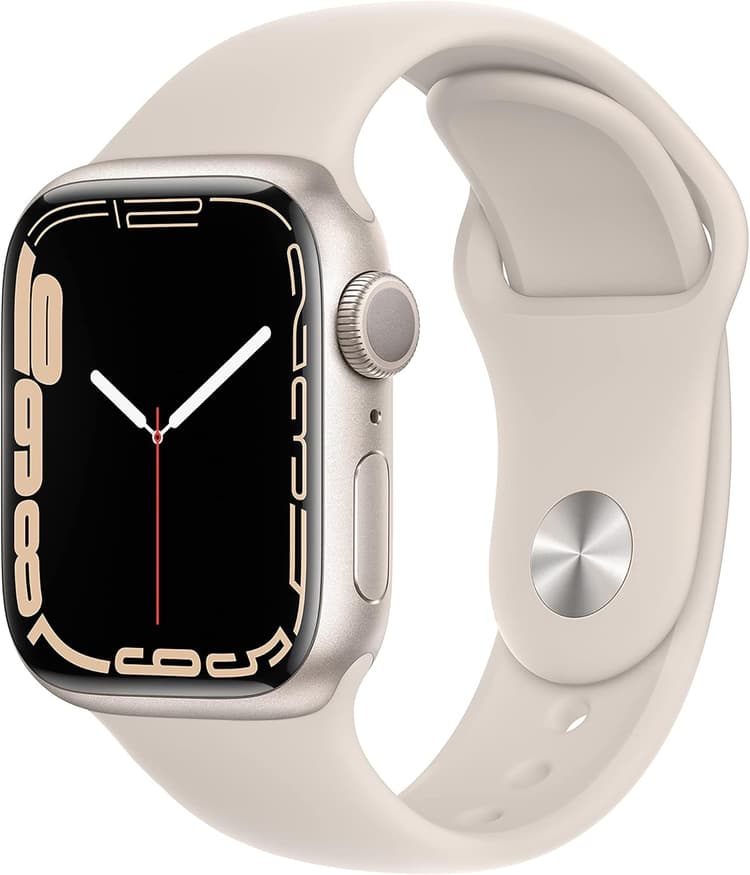 Apple Watch Series 7 (GPS, 41MM) Boîtier en Aluminium Lumière Stellaire avec Bracelet Sport Lumière Stellaire (Reconditionné)