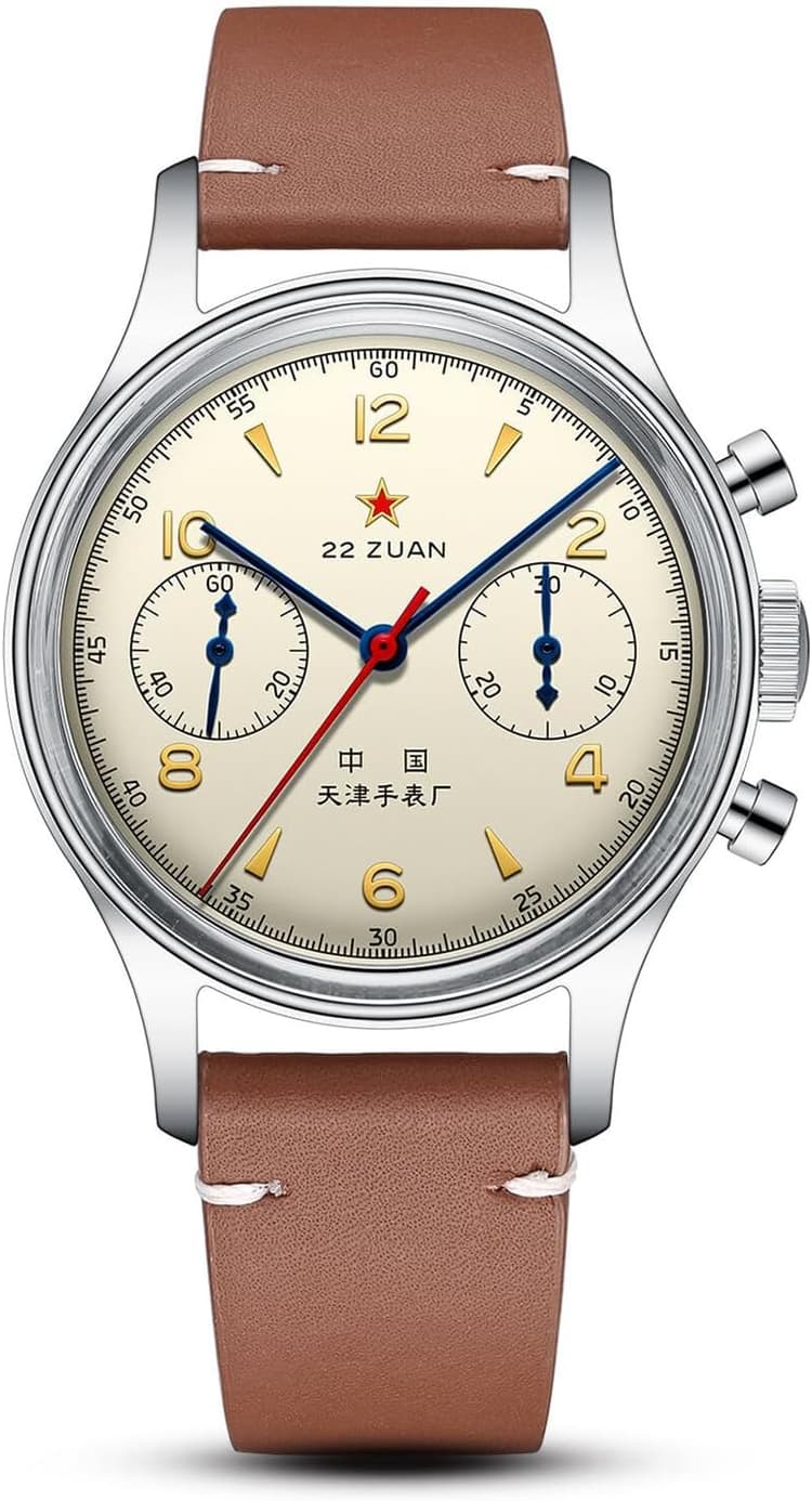 SEA-GULL Men's Mechanical Wristwatch, Seagull 1963 Aviation Chronograph Pilot Mechanical Watch, Manual Winding, GD 1963 International Edition, ST1901