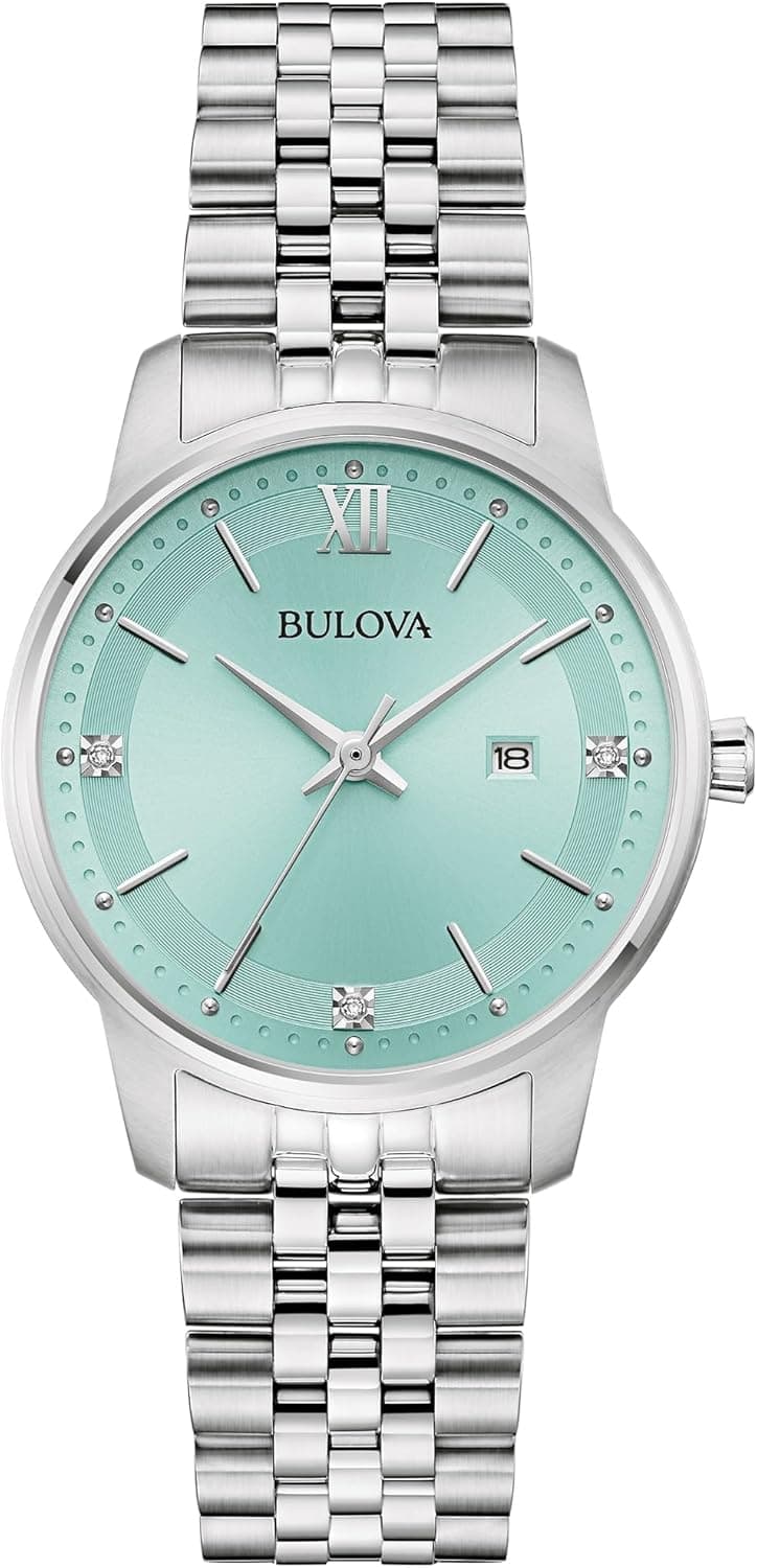 Bulova Ladies' Classic Diamond Two-Tone Gold Stainless Steel 3-Hand Calendar Date Quartz Watch