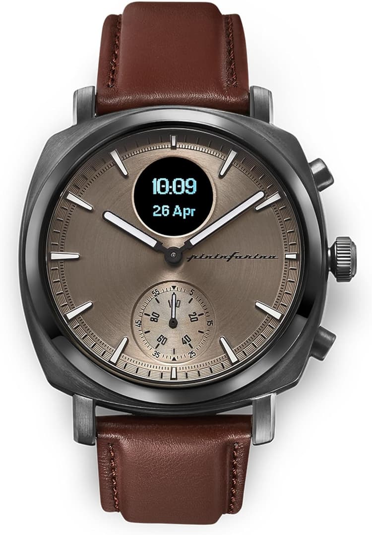 pininfarina Senso Hybrid Smartwatch - an Analogue Watch with Digital Display, Tracks Heart Rate, Steps, Calories, Sleep, Fitness - Compass & Connected GPS Tracking