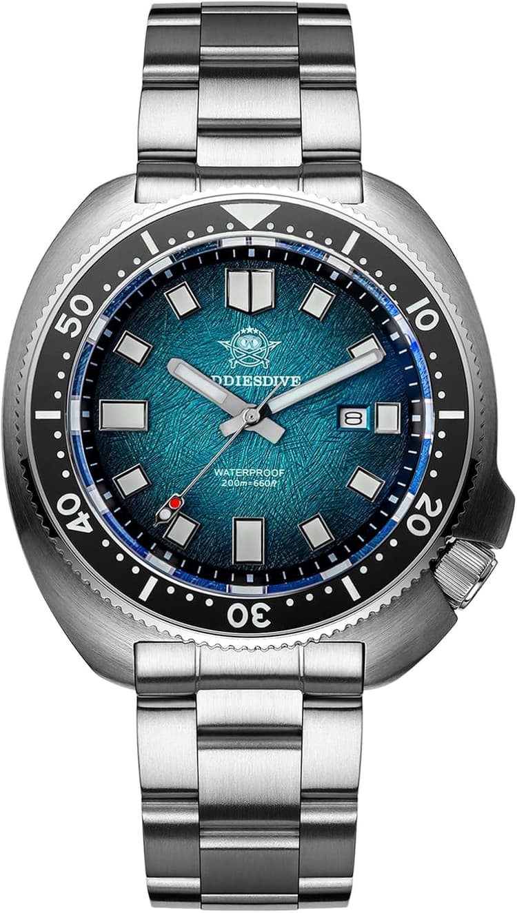 ADDIESDIVE Diving Quartz Watches Synthetic Sapphire 200 M Waterproof Ceramic Bezel Luminous Stainless Steel Big Face Watch for Men
