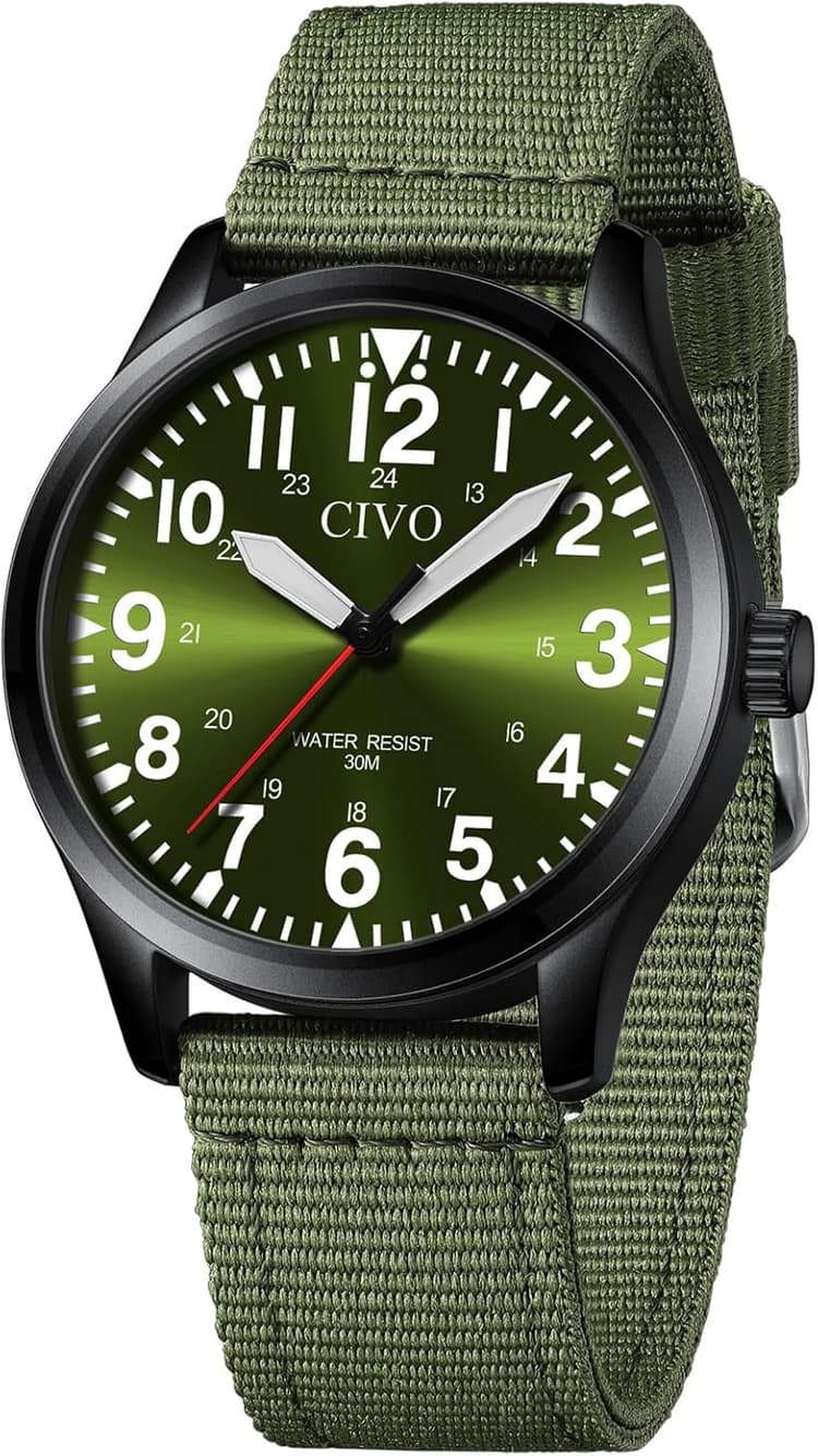 CIVO Military Watch for Men Waterproof: Analog Mens Watches Classic- Field Wrist Watches for Man