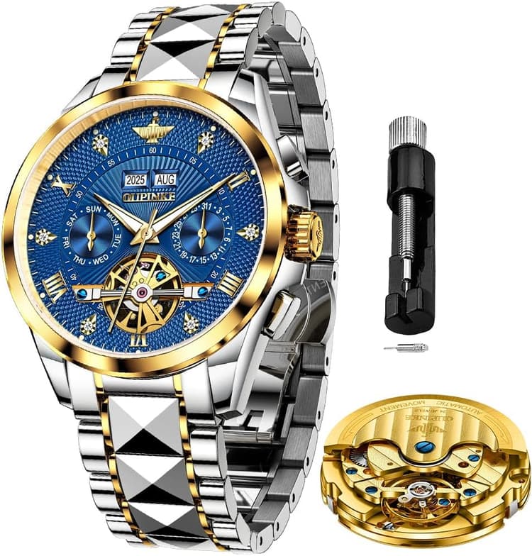 OLEVS Automatic Men Watches Mechanical Luxury Self Winding Wrist Watch Stainless Steel Waterproof Wrist Watches for Men