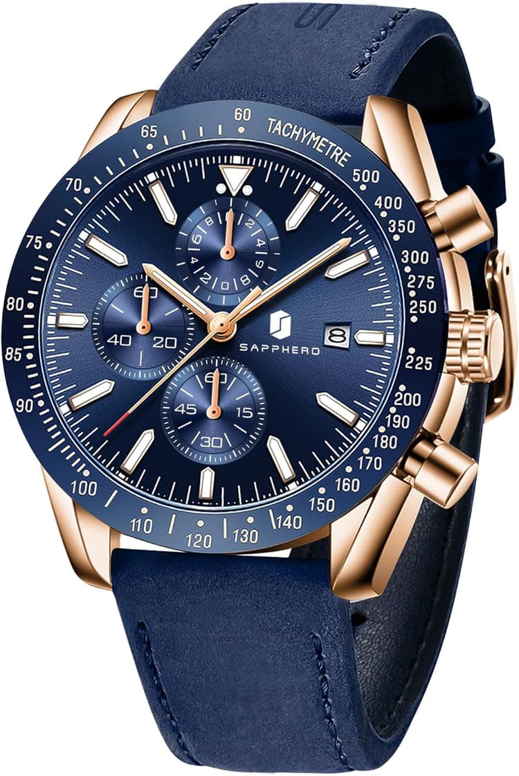 BENYAR Watch for Men Analog Quartz Chronograph Waterproof Luminous Designer Mens Wrist Watches Business Work Sport Casual Dress Watch with Silicone Strap Elegant Gifts for Men