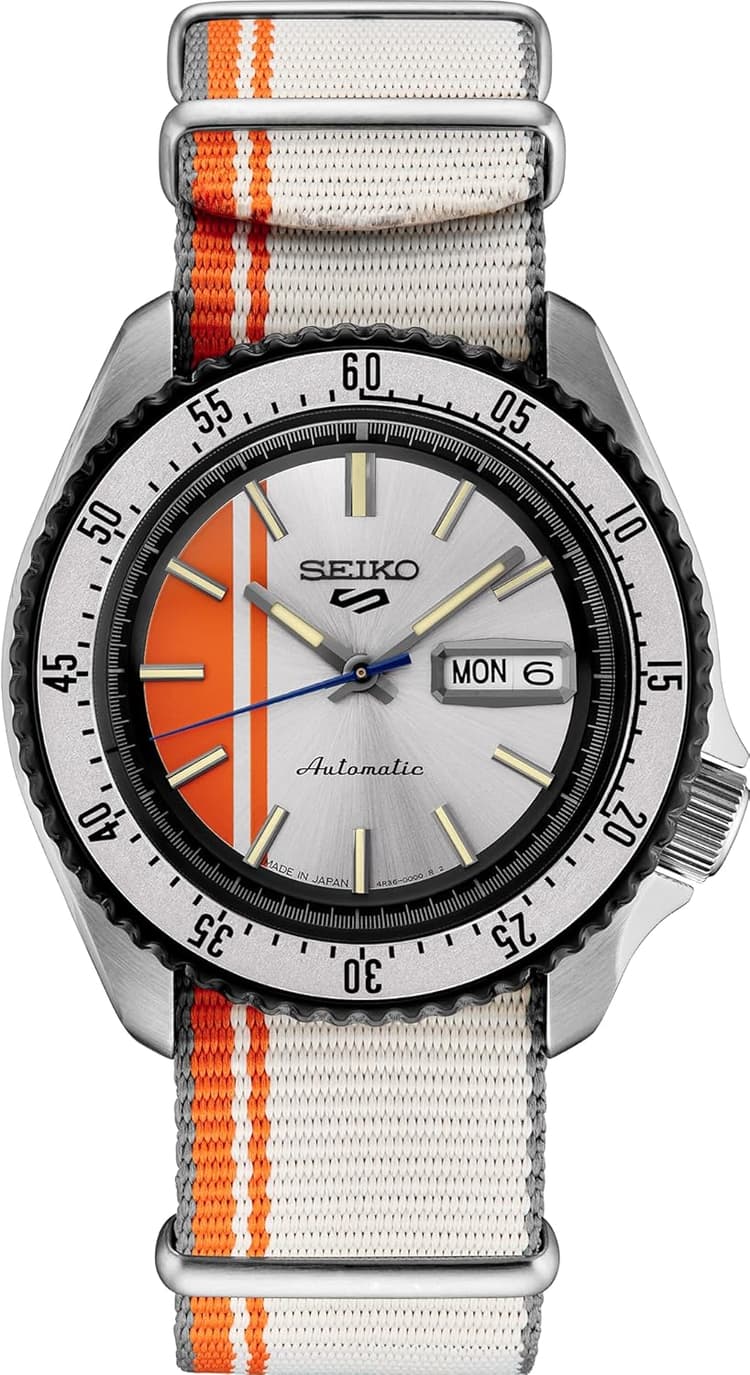 SEIKO Automatic Watch for Men - 5 Sports - Day/Date Calendar, LumiBrite Hands and Markers, and Rotating Bezel, 100m Water-Resistant